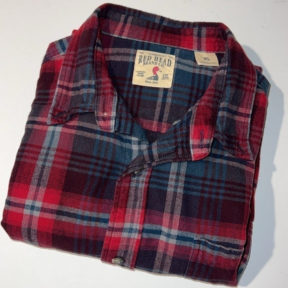 Red Head Men’s Plaid Long Sleeve Button Down Shirt Size XL - Picture 12 of 13